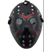 Nessiworld   Siyah Renk Kırmızı Çizgili Tam Yüz Hokey Jason Maskesi Hannibal Maskesi - 4