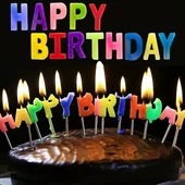 NessiWorld Rengarenk Happy Birthday Yazılabilen Doğum Günü Mumu - 2