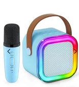 Colorful Karaoke Sound System  Kablosuz Mikrofonlu Taşınabilir Müzik Kutusu - 2
