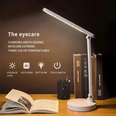 Şarjlı 40 Led Çalışma Okuma Işığı Kademeli Masa Lambası Ayarlanabilir Renk Tonu Ve Parlaklık Ps-1912 thumbnail 1