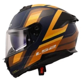 LS2 STREAM 2 VINTAGE MAT NAVY MAVİ-TURUNCU-KAHVERENGİ KASK thumbnail 6