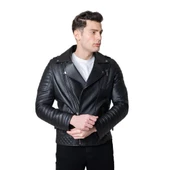 ARAGORN SİYAH DERİ KORUMALI MOTOSİKLET MONT - 1