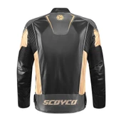 SCOYCO JK187 BLACK GOLD DERİ MOTOSİKLET MONTU - 2
