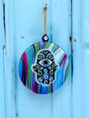 Fatma Ana Eli 16 Santimetre Çapında Füzyon Cam Duvar Dekoru thumbnail 5