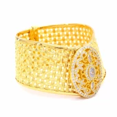 İmitasyon Trabzon Hasırı Altın Kaplama Sepet Örme Kelepçe BLZ-199 thumbnail 2