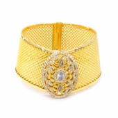 İmitasyon Trabzon Hasırı Altın Kaplama Zirkon Taşlı Kelepçe BLZ-200 thumbnail 1