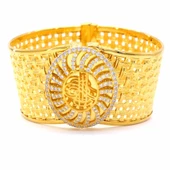 İmitasyon Trabzon Hasırı Altın Kaplama Sepet Örme Tuğralı Kelepçe BLZ-204 thumbnail 1