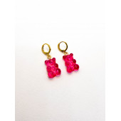 Kadın Pembe Jelibon Ayıcık Küpe - 1