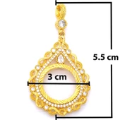 Altın Kaplama Taşlı Sonsuzluk Çeyrek Çerçeve Kolye Ucu TGR-358 thumbnail 2