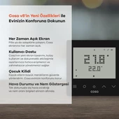 Cosa Akıllı Oda Termostatı Kablosuz Kombi Kontrolü v5 - Siyah - 6