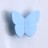 Plastik Kelebek Kulp Mavi Mobilya Çoçuk Odası Kız Erkek Dolap Kapak Kulpu Çekmece Kulbu 1 ADET thumbnail 7