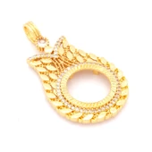 Altın Kaplama Arpalı Lale Model Çeyrek Çerçeve Kolye Ucu TGR-361 thumbnail 4