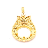 Altın Kaplama Arpalı Lale Model Çeyrek Çerçeve Kolye Ucu TGR-361 thumbnail 5