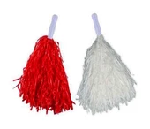 Nessiworld  1 Çift Kırmızı Beyaz Renklerde 23 Nisan Gösteri Ponponu thumbnail 2