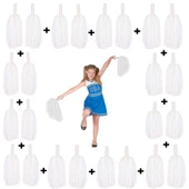 Nessiworld  10 Çift ( 20 Adet ) Beyaz Renk 23 Nisan 19 Mayıs 29 Ekim Okul Gösteri Ponponları - 1