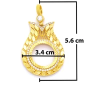Altın Kaplama Arpalı Lale Model Çeyrek Çerçeve Kolye Ucu TGR-361 thumbnail 2