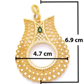 Altın Kaplama Zirkon Taşlı Lale Model Yarım Çerçeve Kolye Ucu TGR-368 thumbnail 4