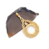 Altın Kaplama Zirkon Taşlı Sonsuzluk Yarım Çerçeve Kolye Ucu TGR-373 thumbnail 4