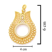 Altın Kaplama Zirkon Taşlı Lale Model Yarım Çerçeve Kolye Ucu TGR-371 thumbnail 5