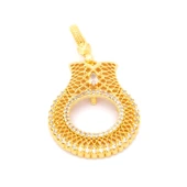 Altın Kaplama Zirkon Taşlı Lale Model Yarım Çerçeve Kolye Ucu TGR-371 thumbnail 1