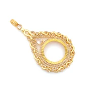 Altın Kaplama Zirkon Taşlı Sonsuzluk Yarım Çerçeve Kolye Ucu TGR-373 thumbnail 2