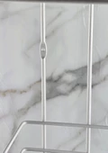 3 Katlı Banyo Rafı - Termo Plastik Kaplama Metal Şampuanlık - Üç Raflı - 5