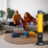 UFO Therapy Smart 2300W Mobil Uyumlu, Uzaktan Kumandalı, Tasarruf Modlu ve Programlanabilir Kule Tipi Isıtıcı thumbnail 6