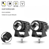 2 Adet Motosiklet Scooter  ATV Uyumlu Mercekli Sis Farı Sarı-Beyaz Çift Renk 12V 50W - 4