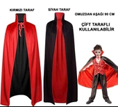 Nessiworld Çift Taraflı Kullanılabilir Siyah Kırmızı Kapişonlu Pelerin 90 cm Çocuk - 4