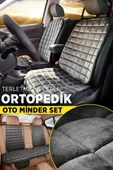 Chery Omoda 5 Antrasit Renk Tay Tüyü Cepli & Terletmez Sırtlı Oto Koltuk Minder Seti - Koltuk Koruma Kılıfı (ÖN & ARKA TAM SET) thumbnail 2