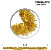Nessiworld   Parti İçin Sim Süs 2 Metre Uzunluk 6 cm Genişlik Altın Renk İthal - 2