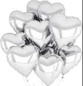 Nessiworld Metalize Parlak Gümüş Şekilli Kalp Uçan Balon Folyo 45 cm 10 Adet - 4
