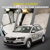 Skoda Karoq Bej Renk Tay Tüyü Cepli & Terletmez Sırtlı Oto Koltuk Minder Seti - Koltuk Koruma Kılıfı (ÖN & ARKA TAM SET) thumbnail 1