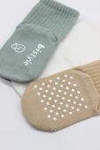 Nessiworld Bistyle Basic Kaymaz Penye Soket Çorap 3'Lü BS10106 Nil Ekru Bej - 9