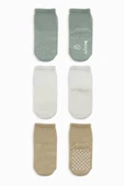 Nessiworld Bistyle Basic Kaymaz Penye Soket Çorap 3'Lü BS10106 Nil Ekru Bej - 1