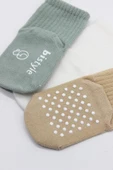 Nessiworld Bistyle Basic Kaymaz Penye Soket Çorap 3'Lü BS10106 Nil Ekru Bej - 4