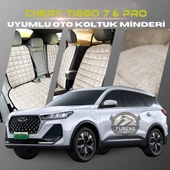 Chery Tiggo 7 Bej Renk Tay Tüyü Cepli & Terletmez Sırtlı Oto Koltuk Minder Seti - Koltuk Koruma Kılıfı (ÖN & ARKA TAM SET) thumbnail 1