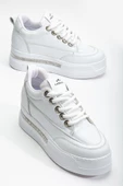 Kadın Beyaz Gizli Topuk Sneaker - 3