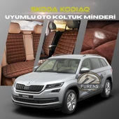 Skoda Kodiaq Kahverengi Renk Tay Tüyü Cepli & Terletmez Sırtlı Oto Koltuk Minder Seti - Koltuk Koruma Kılıfı (ÖN & ARKA TAM SET) thumbnail 1