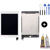 iPad Mini 4 A1538-A1550 Uyumlu Servis Lcd Dokunmatik Full Beyaz + Montaj Seti - 1