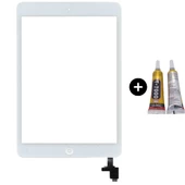 iPad Mini 2 A1489-A1490-A1491 Uyumlu Home Tuşlu Dokunmatik Beyaz + B7000 - 1