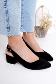 Valentina Topuklu Siyah Süet Ayakkabı thumbnail 1