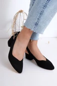 Valentina Topuklu Siyah Süet Ayakkabı thumbnail 2