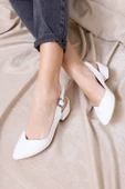 Valentina Topuklu Beyaz Cilt Ayakkabı thumbnail 2