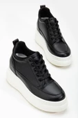 Kadın Gizli Topuk Siyah - Beyaz Sneaker - 1