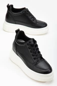 Kadın Gizli Topuk Siyah - Beyaz Sneaker - 2