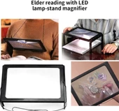 Yaşlılar İçin A4 Boyutu Masa Tipi Işıklı Okuma Büyüteç Th275205b - 4