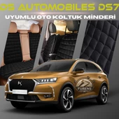 Ds Automobiles DS7 Siyah Renk Tay Tüyü Cepli & Terletmez Sırtlı Oto Koltuk Minder Seti - Koltuk Koruma Kılıfı (ÖN & ARKA TAM SET) - 1
