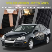 Volksvogen Jetta Mk5 Siyah Renk Tay Tüyü Cepli & Terletmez Sırtlı Oto Koltuk Minder Seti - Koltuk Koruma Kılıfı (ÖN & ARKA TAM SET) thumbnail 1