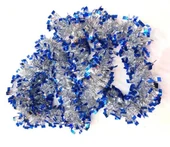 Nessiworld Mavi Gümüş Renk 4 cm Genişlik Garland Çift Renk Sim Süs 180 cm - 3